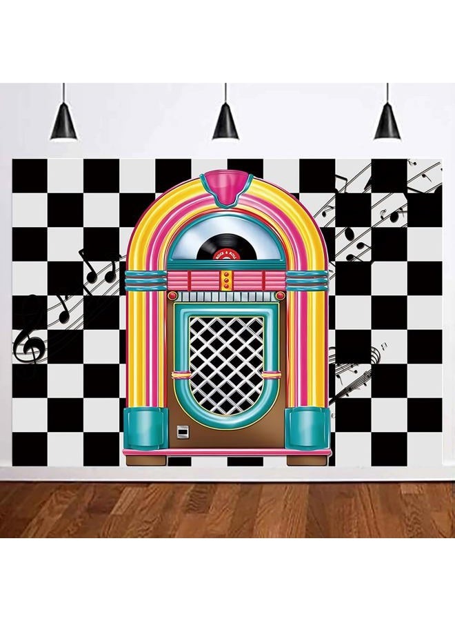 HQM Back to 50's Sock Hop Photography Banner Birthday Rock Roll 50's 60's Hop Party Photo Background Retro Diner Time Classic Backdrop 71x47.2 Inch Supplies - Image 2