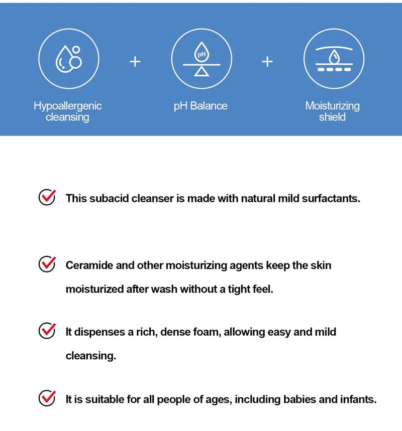 ZEROID | Foaming Cleanser | Facial Cleanser for Sensitive & Dey Skin | Mild Face Wash Care | Gentle Face Wash | Moisturizing Face Soap | Dermatologist Tested | Korean Skin Care | 8.1 fl oz (240ml) - Image 3