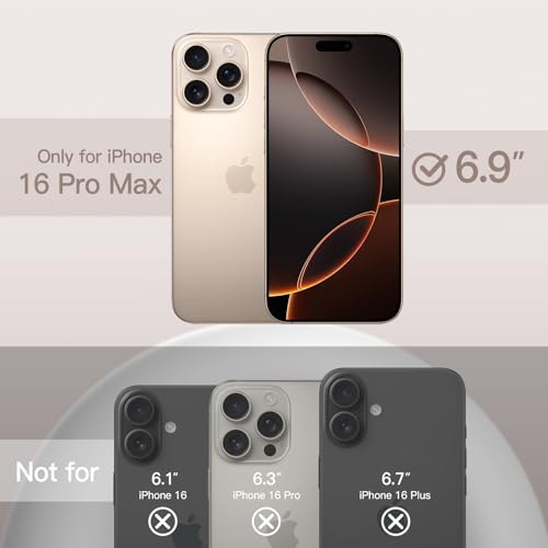 Jetech غطاء سائل سيليكون من JETech لجهاز iPhone 16 Pro Max 6.9 إنش بلمسة ناعمة للغاية غطاء واقي كامل الجسم مضاد للخدش ومقاوم للصدمات مع بطانة من الألياف الدقيقة بلون التيتانيوم الصحراوي - Image 3