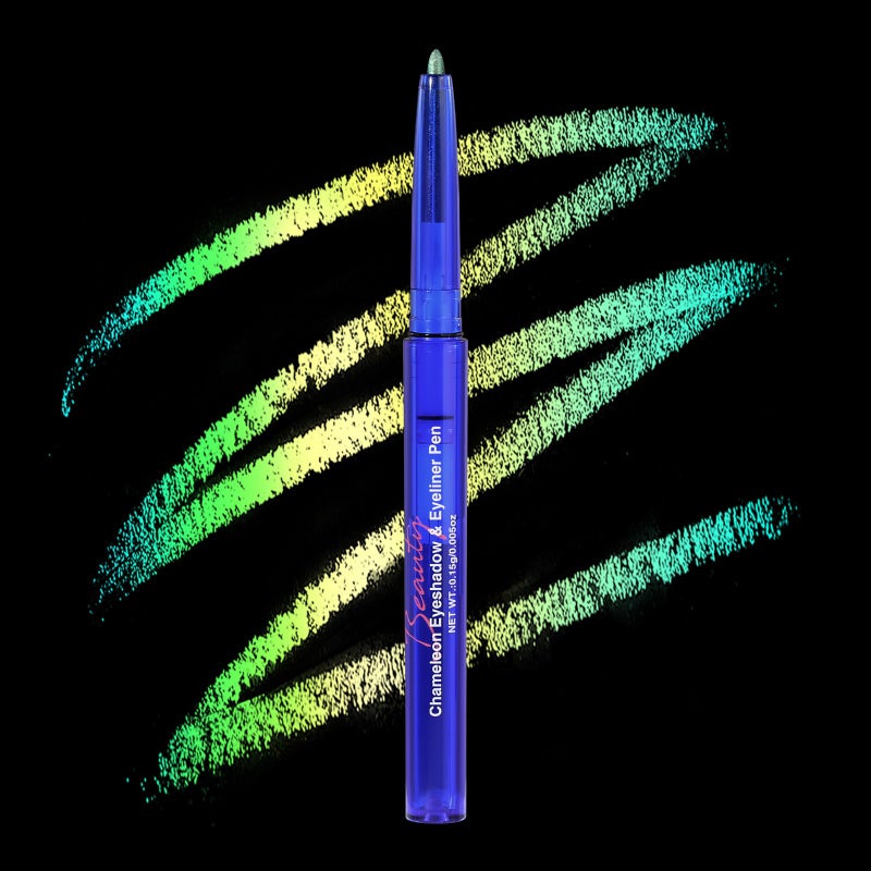 Ucanbe قلم جل ظلال العيون وآيلاينر يوكينبي - ألوان متغيرة متعددة الكروم مع لمعة معدنية لمكياج العيون، مقاوم للماء وطويل الأمد ومضاد للتلطخ بألوان متعددة الأبعاد (من الأخضر الغابي إلى الذهب الشارتريوز) - Image 1