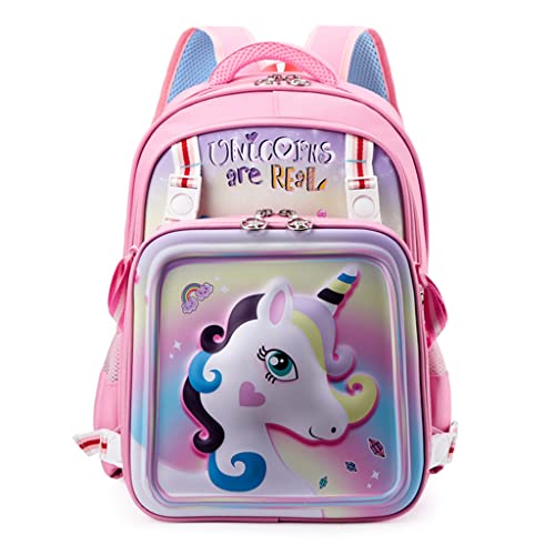 FANCYKUÂ® School Bags For GirlsBackpack Messenger Bag 16'' School Backpack Cartoon Unicorn Backpack for Girls Gift for Kids Primary - Image 1