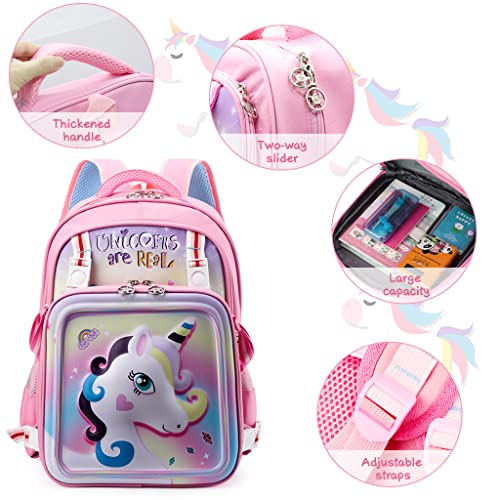 FANCYKUÂ® School Bags For GirlsBackpack Messenger Bag 16'' School Backpack Cartoon Unicorn Backpack for Girls Gift for Kids Primary - Image 4