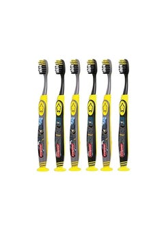 Colgate Batman Toothbrush for Children with Suction Cup, Kids 5+ Years Old, Extra Soft, Pack of 6