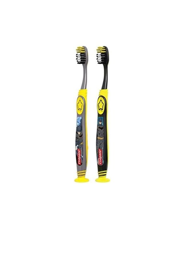 Colgate - Colgate Batman Toothbrush for Children with Suction Cup, Kids 5+ Years Old, Extra Soft, Pack of 6 - Image 1