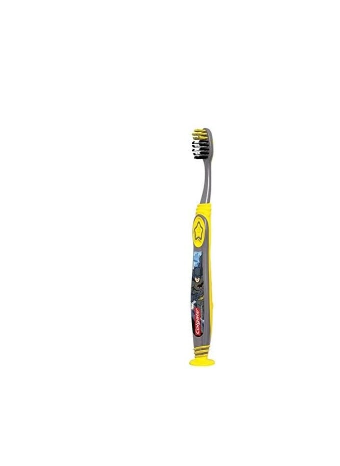 Colgate - Colgate Batman Toothbrush for Children with Suction Cup, Kids 5+ Years Old, Extra Soft, Pack of 6 - Image 1