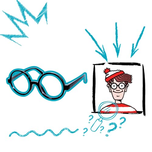 Goodscious Wheres Waldo Costume Round Glasses for Men & Women - Fake Nerd Glasses Novelty Costume - Black Circle Cosplay Round Eyeglasses Disguise for Harry Potter, Minion, Scientist Character Outfit Accessory - Image 5