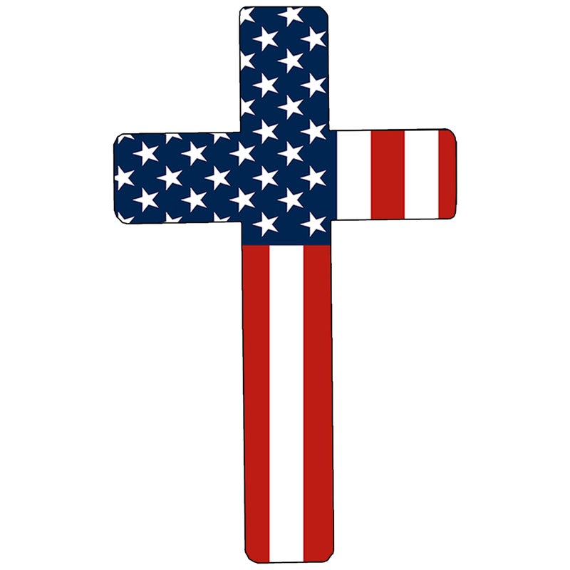 DAJDC Flag Cross US United States of America USA Car Truck Window Decal Sticker Patriotic Auto Bumper Vinyl for Car Truck Patriotic Religious 5 Inch - Image 3