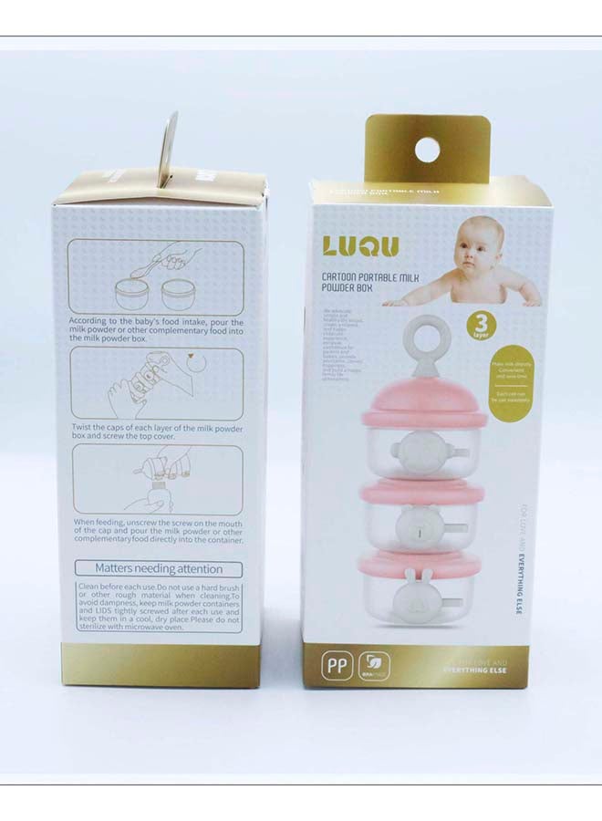 LuQu Milk Powder Container Side Opening Pink Portable Storage Box for Baby Formula Daily Use - Image 4