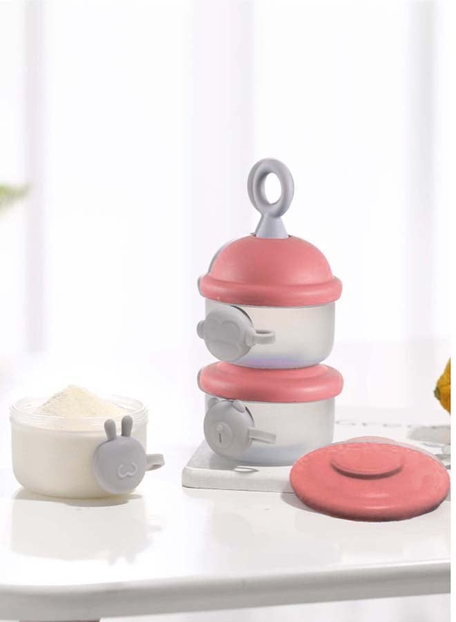 LuQu Milk Powder Container Side Opening Pink Portable Storage Box for Baby Formula Daily Use - Image 2