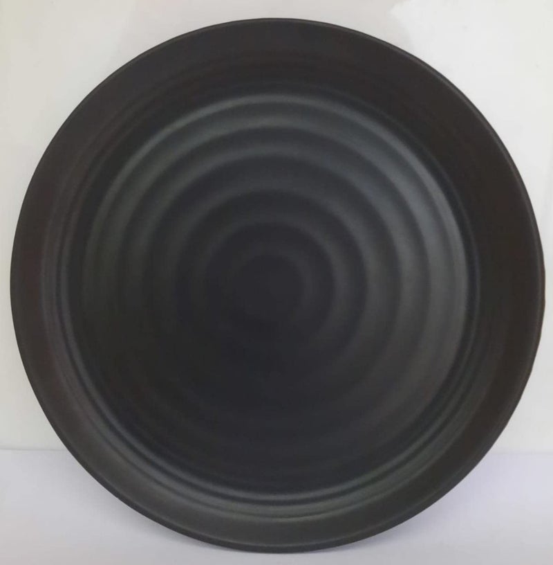 Everbuy Matte Finish Black Dinner Plates -Made of Food-Grade Melamine Material -Round Shape - Diameter 11 Inches - Set of 10 - Image 1