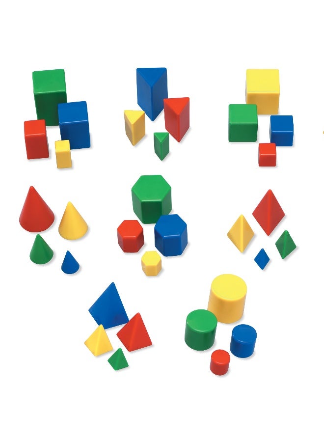ليرننج ريسورسز موارد تعليمية صغيرة من GeoSolids، مجموعة من 32 قطعة، مناسبة للأعمار من 5 سنوات فما فوق، أشكال هندسية ثلاثية الأبعاد عملية لمهارات الرياضيات المبكرة - Image 2