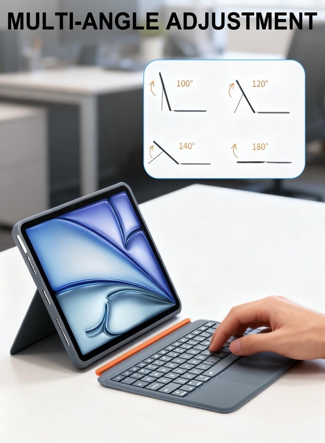 DMYWB iPad Keyboard Case A16 11 Inch 11th /10th Gen with iPad Pencil, Magnetic Detachable Case Keyboard with Touchpad, 7-Color Backlit, for iPad Air 11" 5/4/3 (M2/M3) iPad Pro 11" 4/3/2/1 - Image 3
