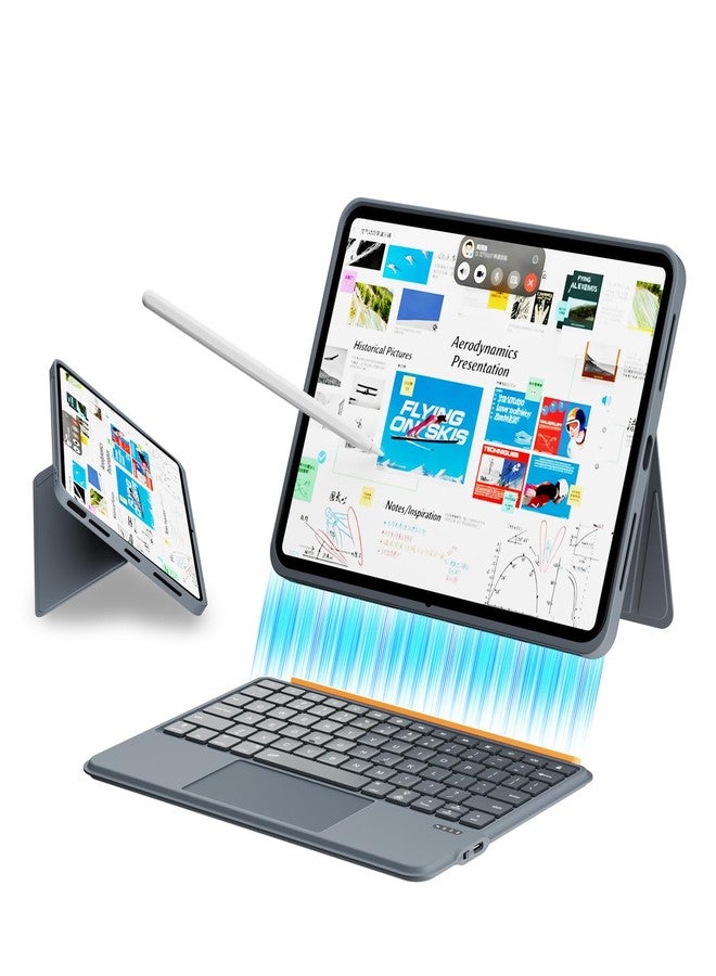 DMYWB iPad Keyboard Case A16 11 Inch 11th /10th Gen with iPad Pencil, Magnetic Detachable Case Keyboard with Touchpad, 7-Color Backlit, for iPad Air 11" 5/4/3 (M2/M3) iPad Pro 11" 4/3/2/1 - Image 1