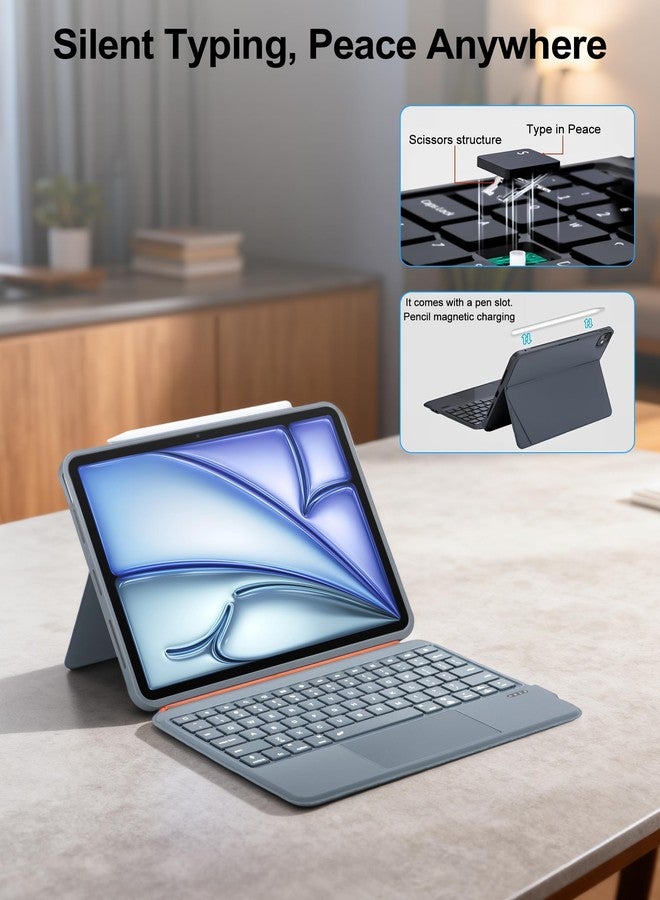 DMYWB iPad Keyboard Case A16 11 Inch 11th /10th Gen with iPad Pencil, Magnetic Detachable Case Keyboard with Touchpad, 7-Color Backlit, for iPad Air 11" 5/4/3 (M2/M3) iPad Pro 11" 4/3/2/1 - Image 5