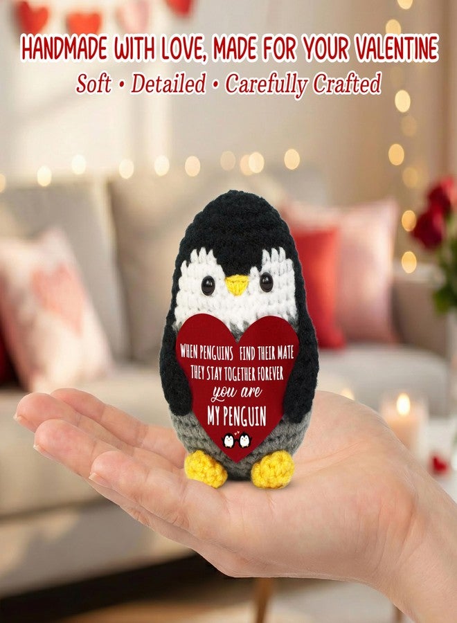 BharatBazaar Crochet Toys, Valentines Day Gifts, Positive Penguin Crochet - Anniversary Birthday Gifts for Men Women Boyfriend Girlfriend Husband Wife, Couple Valentines Gift, I Love You Gift for Him Her Mom - Image 3