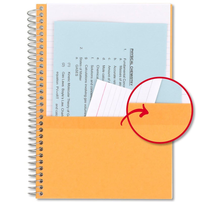 Five Star Spiral Notebooks, 6 Pack, 2 Subject, College Ruled, 9 1/2" x 6", 80 Sheets, Amethyst Purple, Sedona Orange, Seaglass Green, Tidewater Blue, Gray and Black (840029A-ECM) - Image 3