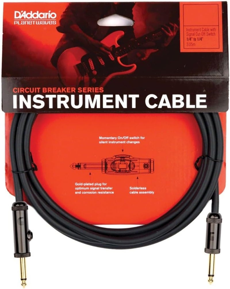 Planet Waves كابل آلة موسيقية مع قاطع دائرة بطول 15 قدم من بلانيت ويفز - Image 1