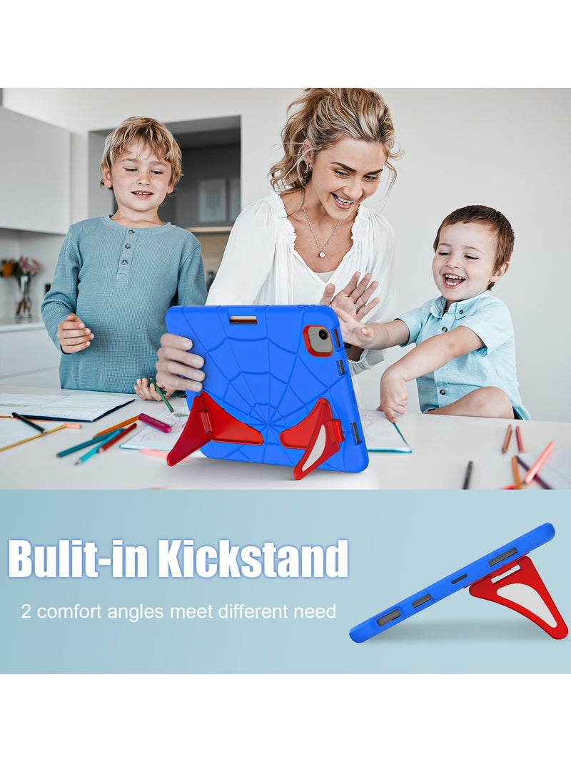 Spider Style Case Compatible for iPad Air 11 inch M2 2024 /iPad  Air 11 inch M3 2025 Shockproof Protective Cover with Pencil Holder Kickstand for Kids Children - Image 2