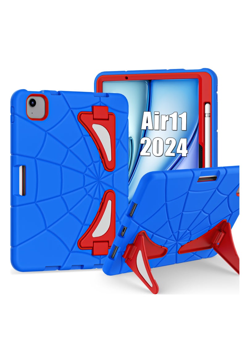 Spider Style Case Compatible for iPad Air 11 inch M2 2024 /iPad  Air 11 inch M3 2025 Shockproof Protective Cover with Pencil Holder Kickstand for Kids Children - Image 1