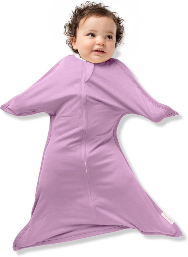 SleepingBaby Zipadee-Zip Transition Swaddle - Cozy Baby Swaddle Blanket with Zipper Convenience - Roomy Wearable Blanket for Easy Diaper Changes - Classic Lavender, Small (4-8 Month) - Image 1