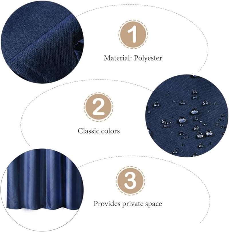 GALPADA Waterproof Polyester Bath Shower Curtain 180x180cm Thickened Blue Hanging Curtain for Bathroom Bathtub - Image 4