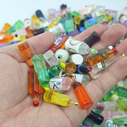 Nuanmu Miniature Food Drink Bottles Pretend Play Kitchen Game Party Toys Random 20pc Bottles - Image 5