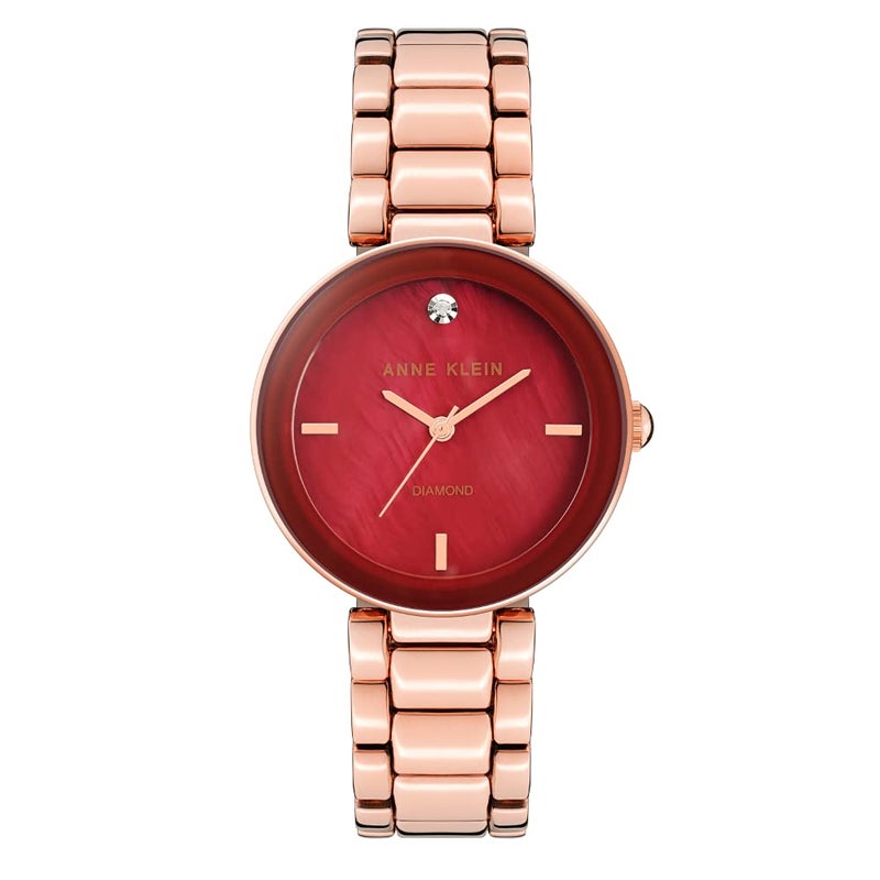 Anne Klein Women's Japanese Quartz Dress Watch with Metal Strap, Rose Gold, 16 (Model: AK/1362BYRG) - Image 1