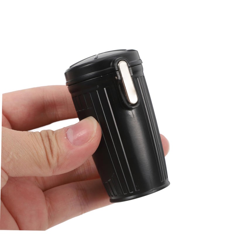 Portable Outdoor Pocket Ashtray with Lid Key Ring Compact Travel Smoke Accessory Black - Image 5