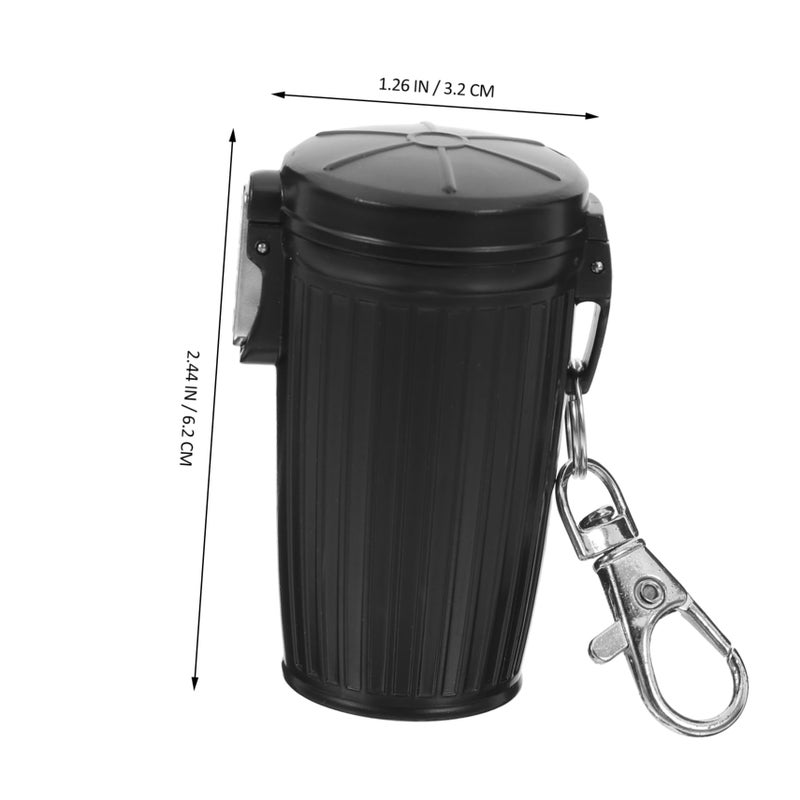 Portable Outdoor Pocket Ashtray with Lid Key Ring Compact Travel Smoke Accessory Black - Image 3
