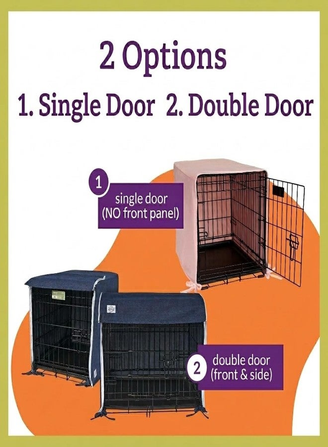 Pet Dreams غطاء قفص الكلاب من بيت دريمز - غطاء قفص من قماش يسمح بمرور الهواء لأقفاص الكلاب ذات الباب الواحد، يناسب أقفاص الكلاب من آي كريت بأحجام 18، 24، 30، 36، 42، 48 بوصة (رمادي، متوسط، 30 بوصة). - Image 2