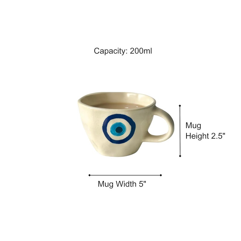 Del Hogar Evil Eye MugSet of 2 Pcs for Tea Coffee Gift for Housewarming New Year Best Friend I Ideal for CoffeeTeaGreen TeaMilk Microwave Safe Food Safe Lead Free Mugs - Image 5