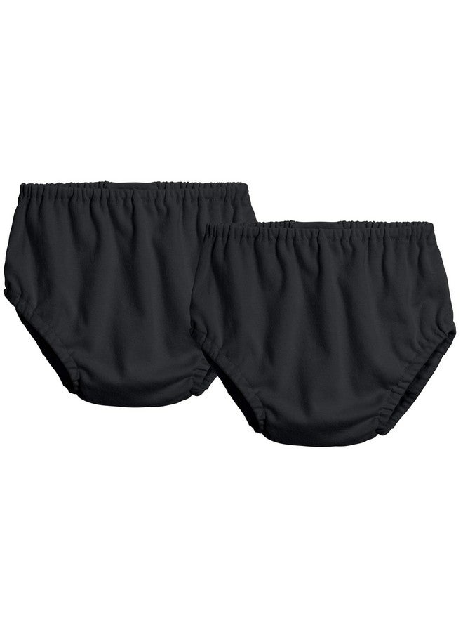 City Threads Baby Girls Boys Diaper Covers Bloomers Cotton Soft Comfortable Durable Made in USA 2-Pack, Black & Black, Newborn - Image 1
