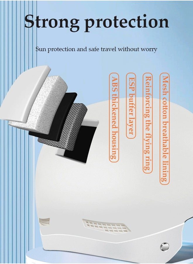 DUNISO Open Face Helmet, scooter helmet with detachable goggles, adjustable head circumference, shock and fall resistant, suitable for both men and women, black  - Image 5