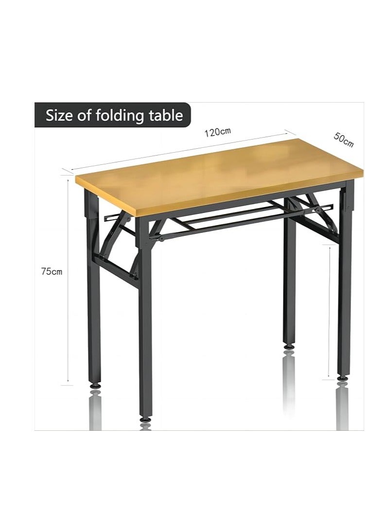 Cool Baby Folding Table - Multifunctional Portable Desk 120x50x75 cm Wood (Yellow) - Image 2