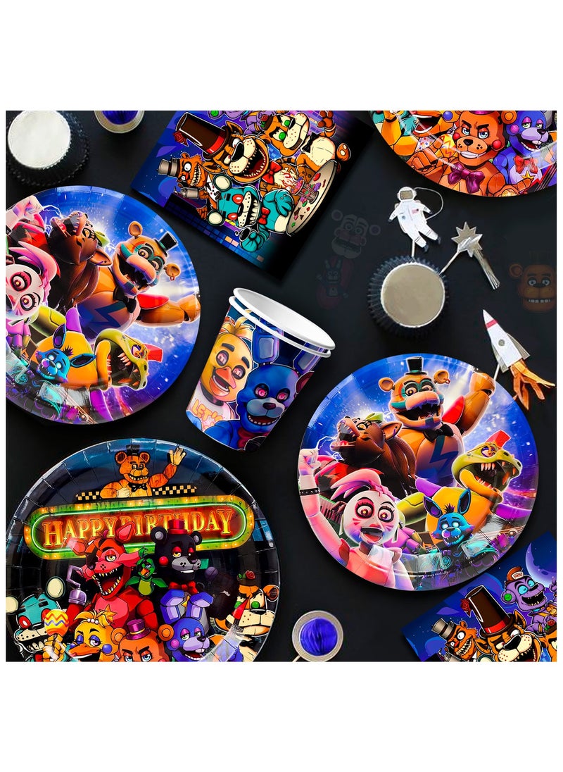 Five Nights at Freddy's Birthday Party Decorations for 16 Guests, 128pcs Fnaf Disposable Party Tableware Set - pzsku/Z7F659A50F207F214F82AZ/45/_/1739432341/4f401833-837b-4b62-a6c9-01302e31913e