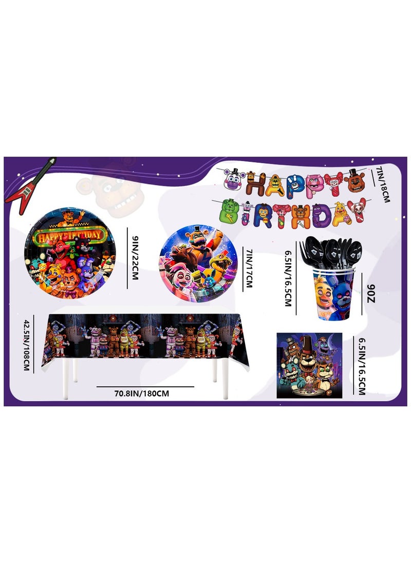 Five Nights at Freddy's Birthday Party Decorations for 16 Guests, 128pcs Fnaf Disposable Party Tableware Set - pzsku/Z7F659A50F207F214F82AZ/45/_/1739432344/2b6f6327-d6c0-4cfe-8b32-f79ebbd93562