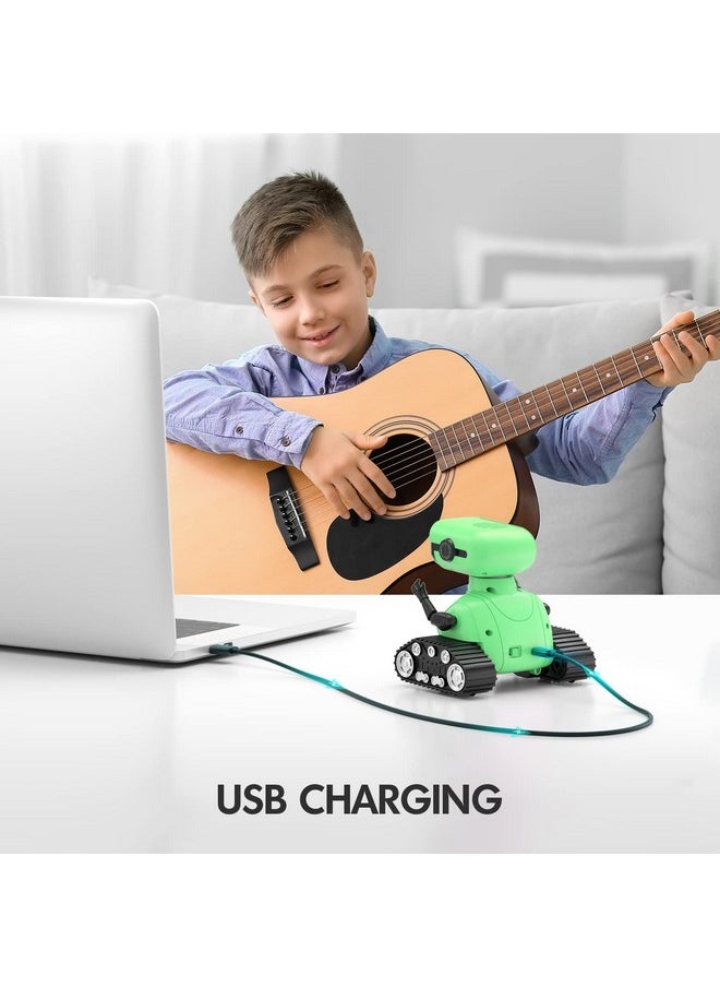 ALLCELE ALLCELE Robot Toys, Rechargeable RC Robot for Boys and Girls, Remote Control Toy with Music and LED Eyes, Gift for Children Age 3 Years and Up - Green  - Image 4