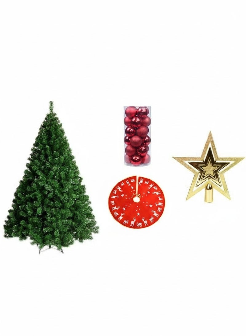 أكاليكس 4 في 1 الاصطناعي الأخضر س ماس شجرة 150 سنتيمتر الأحمر الكرة نجمة و شجرة تنورة 78 سنتيمتر مع نجمة
