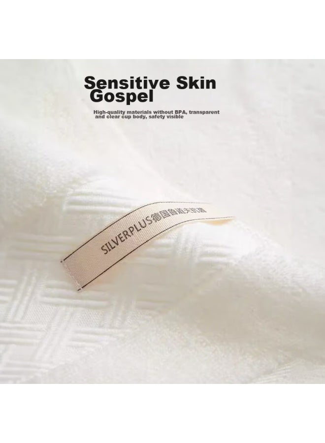 Grace 3A Grade Pure Cotton Towels 2-Pack, Soft Antibacterial Thickened Xinjiang Cotton Absorbent Face Towels, Pink + Light Camel - Image 3