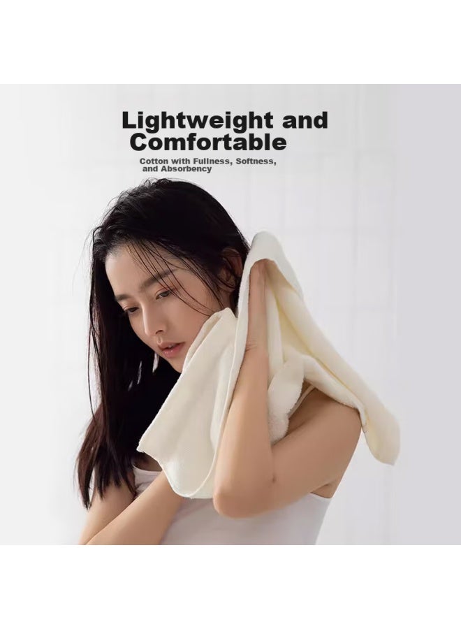 Grace 3A Grade Pure Cotton Towels 2-Pack, Soft Antibacterial Thickened Xinjiang Cotton Absorbent Face Towels, Pink + Light Camel - Image 4