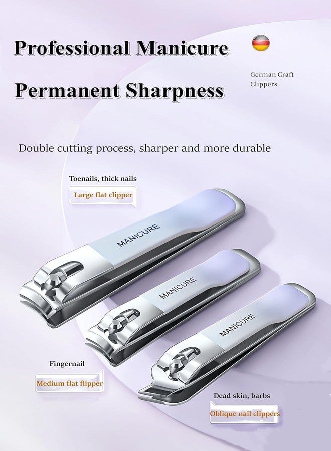 SPOLIK 4 in 1 Portable Nail Clippers & Beauty Tools Set - Stainless Steel Martensitic Manicure Kit with Leather Bag, Travel-Friendly, Suitable for Home, Workplace, Outdoor, Salon & Gift (PINK) - Image 3