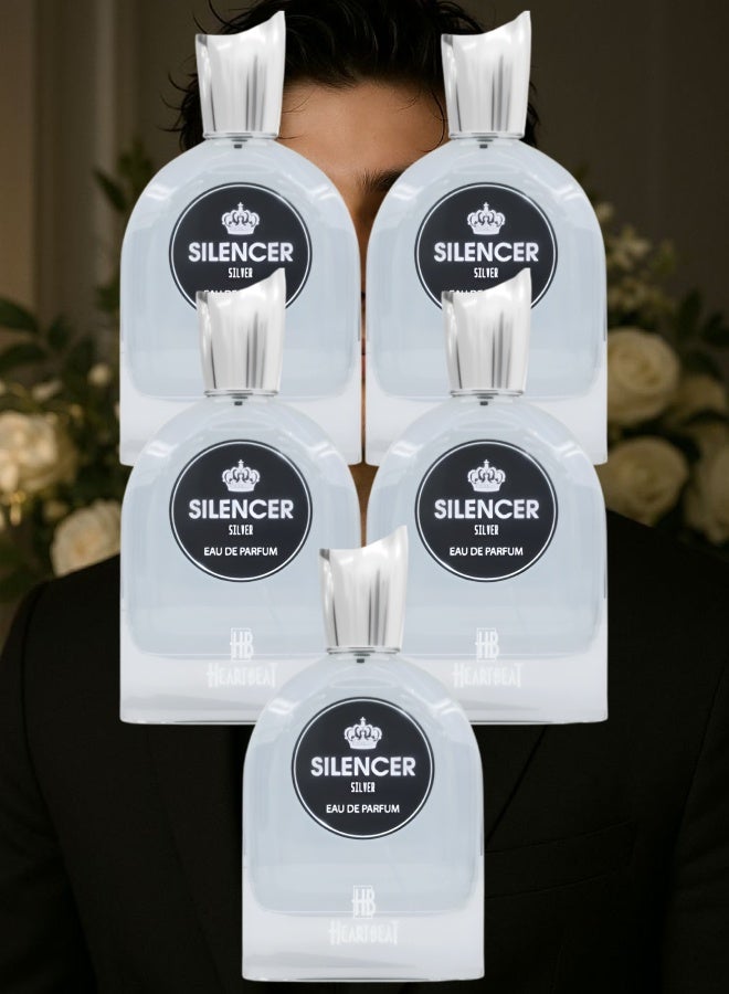 Heartbeat 5 Pieces Silencer Silver Perfume 100ML - Image 1