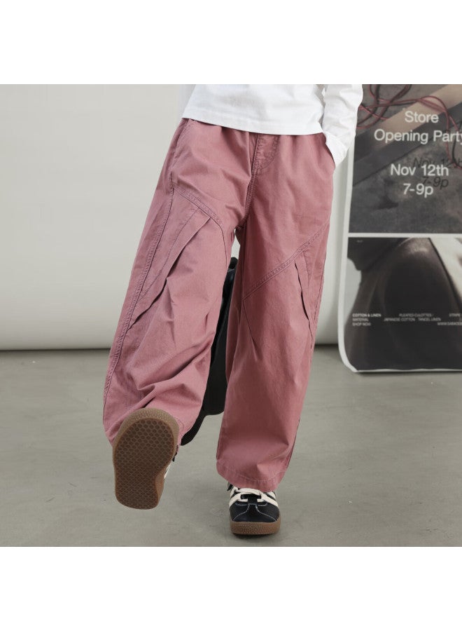 Luson Chen Dazhu Girls' Work Pants Pink Autumn Stylish Big Kids Sports Pants Children's Casual Pants - Image 1
