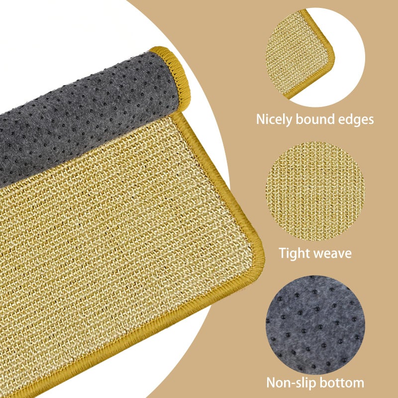 DYAUS Bunny Scratch Pad, Natural Sisal Rabbit Scratching Mat for Claws and Teeth Care, Indoor Bunny Chew Toys Bunny Bed for Biting Sleeping Nesting (1PC, 16x12in) - Image 4