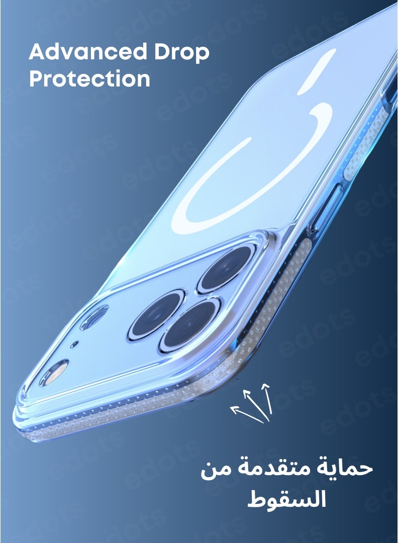 Edots iPhone 17 Pro Case MagSafe – Clear Magnetic Cover, Slim Transparent TPU, Military-Grade Protection, Scratch-Resistant, Strong Magnet, MagSafe Compatible - Image 3