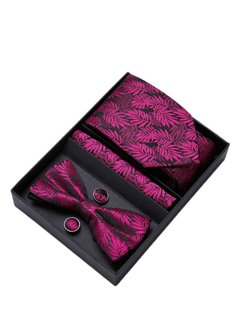 Generic - 5 pcs high-end tie for men business professional formal tie bow tie cufflinks square scarf fashion accessories gift box - Image 1