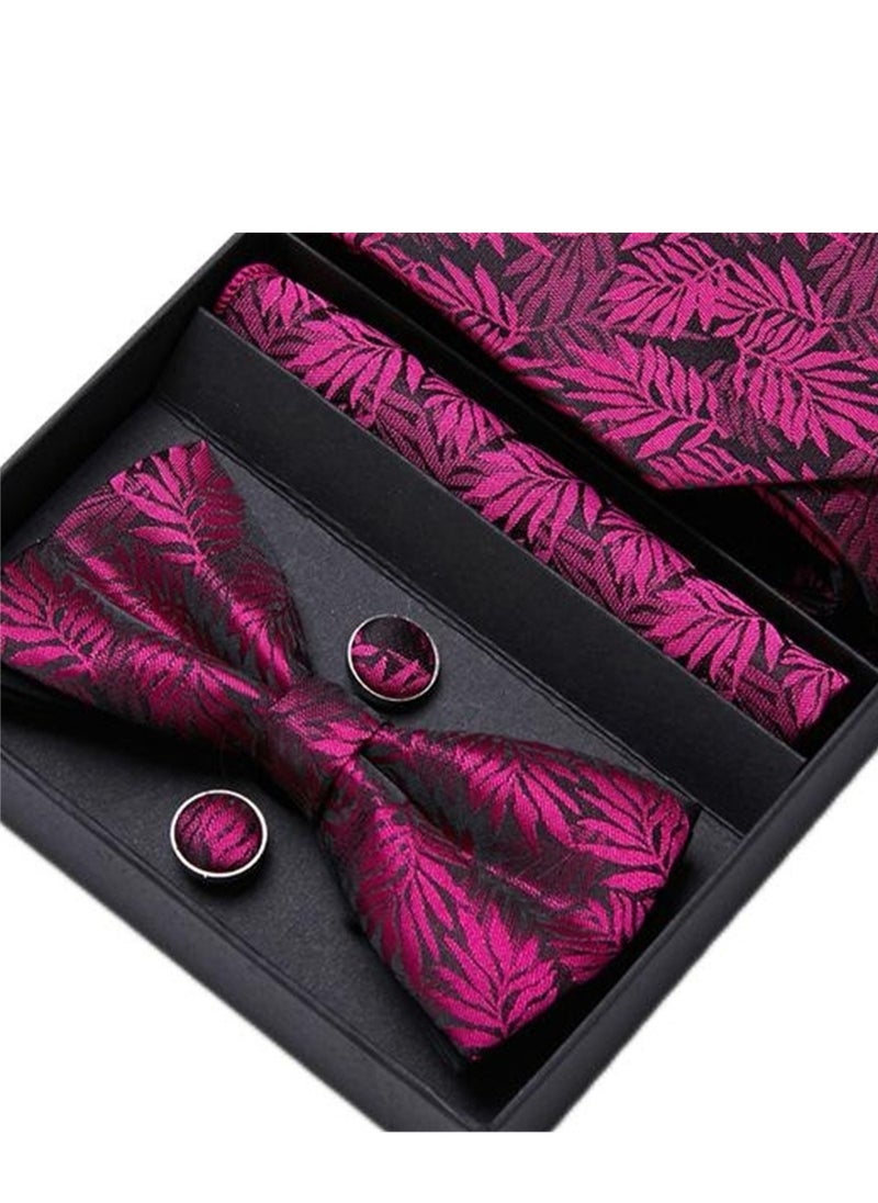 Generic - 5 pcs high-end tie for men business professional formal tie bow tie cufflinks square scarf fashion accessories gift box - Image 1