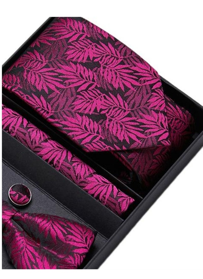 Generic - 5 pcs high-end tie for men business professional formal tie bow tie cufflinks square scarf fashion accessories gift box - Image 1