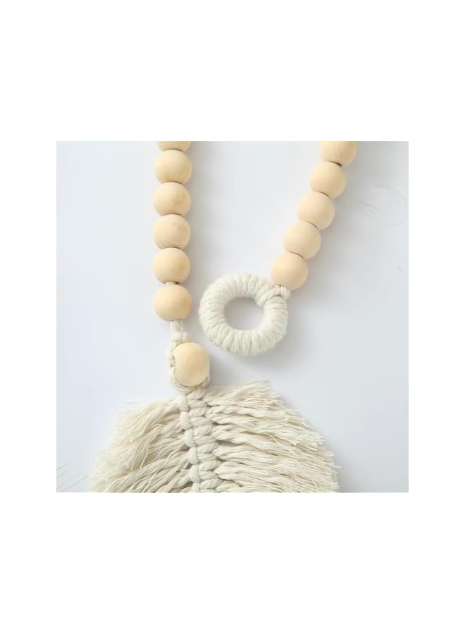 The Bros Curtain Ties 2 Pieces Curtain Tiebacks Holder Leaf Macrame Tassel Bohemian Art Braided Window Decor Holdbacks Hand Made Tie Rope for Home Office - Image 5