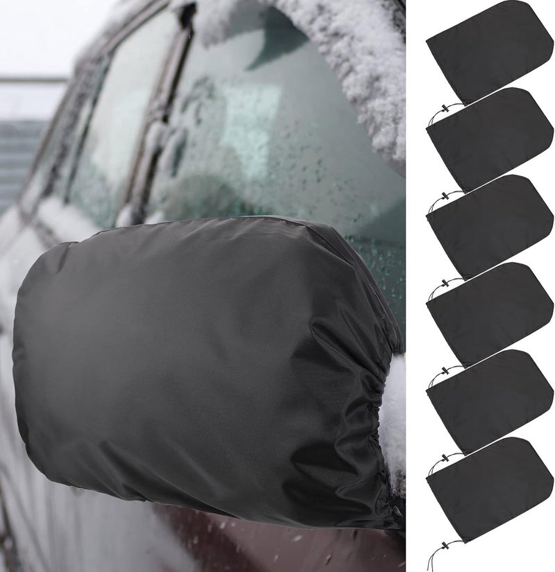Frienda 6 Pieces Waterproof Side Mirror Covers Auto Rearview Protection Cover Exterior Rear View Accessories Car Mirror Accessories with Drawstrings for Car Vehicle Winter All user affordable trusted quality - Image 1